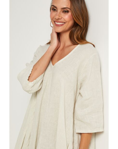 Beige linnen jurk Madone