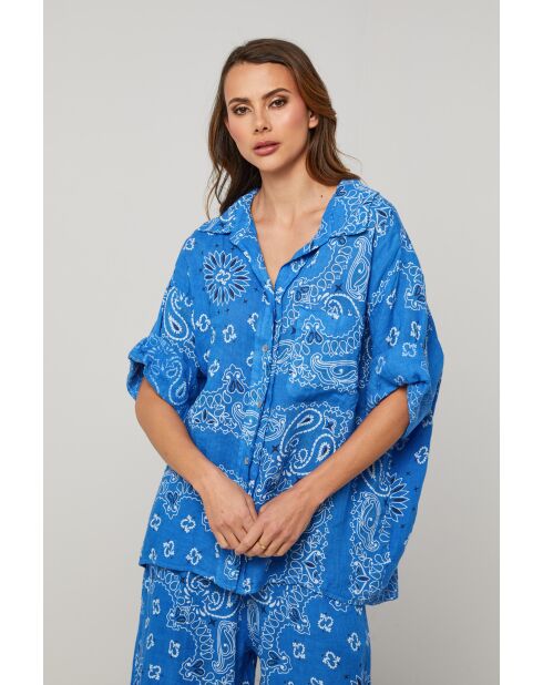 Jeliz königsblaues Leinenhemd