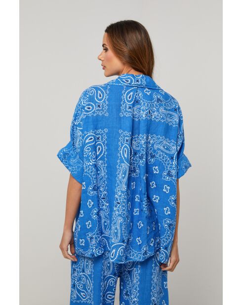 Jeliz königsblaues Leinenhemd