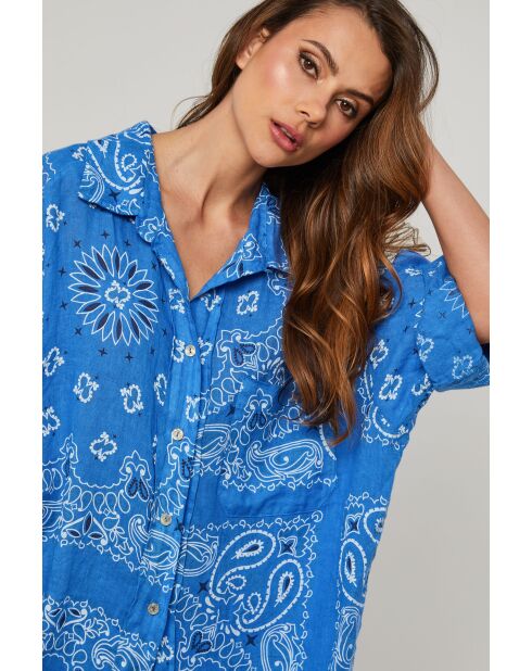 Jeliz königsblaues Leinenhemd