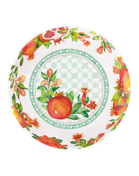 Piatto da minestra Seville grande bianco, rosso e verde - 23 cm x 5,5 cm