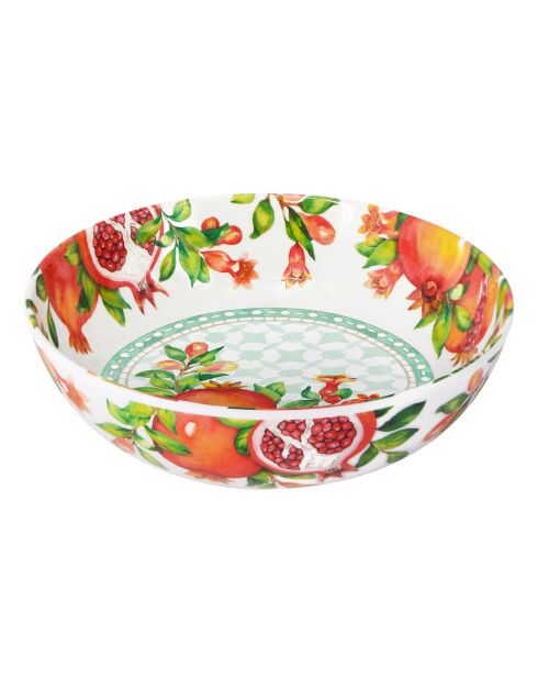 Piatto da minestra Seville grande bianco, rosso e verde - 23 cm x 5,5 cm