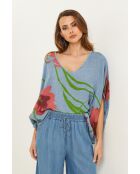 Blaues Jeans-Leinenoberteil Lirel