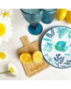 Piatto caraibico piccolo blu e bianco - 21,5 cm