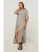 Irine taupe linnen jurk