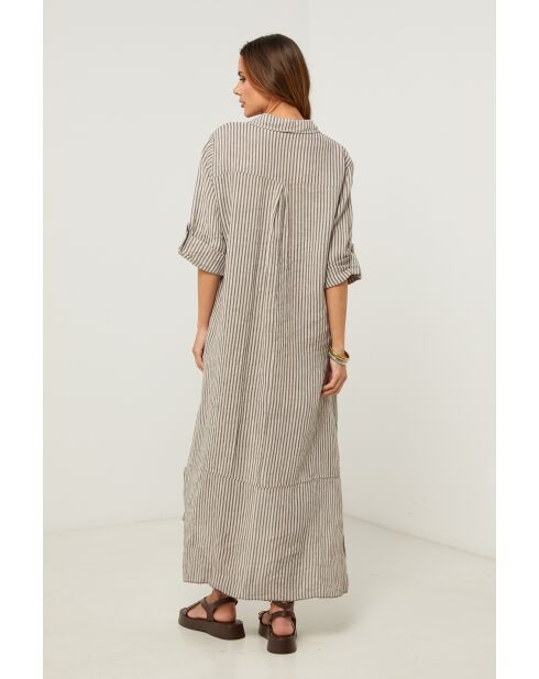 Irine taupe linnen jurk