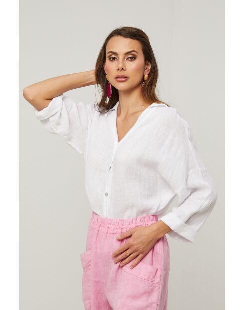 Iloine weißes Leinenhemd