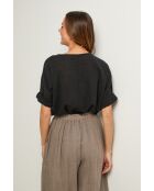 Schwarzes Baumwolltop Caliba