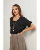 Schwarzes Baumwolltop Caliba