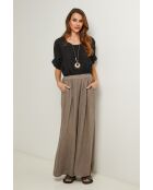 Schwarzes Baumwolltop Caliba