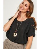 Schwarzes Baumwolltop Caliba