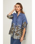 Blaues Jeans-Leinenhemd Jarely