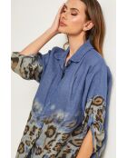 Blaues Jeans-Leinenhemd Jarely