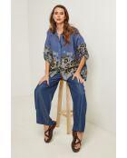 Blaues Jeans-Leinenhemd Jarely