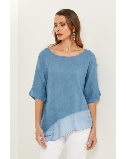 Bodiz indigo linnen top
