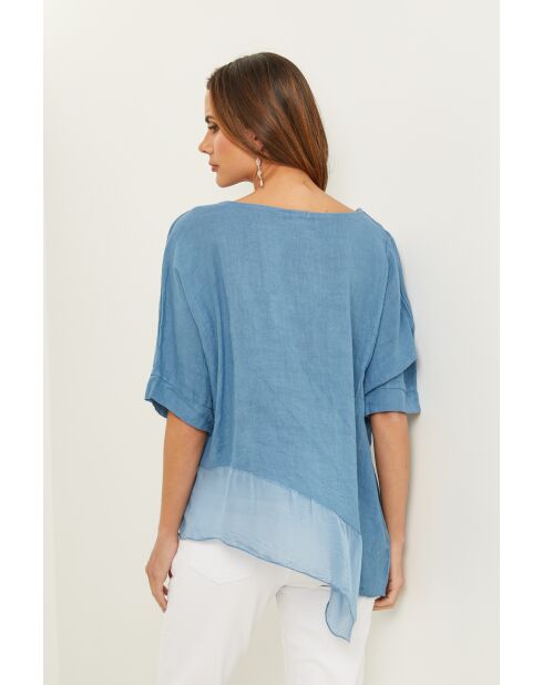 Bodiz indigo linnen top