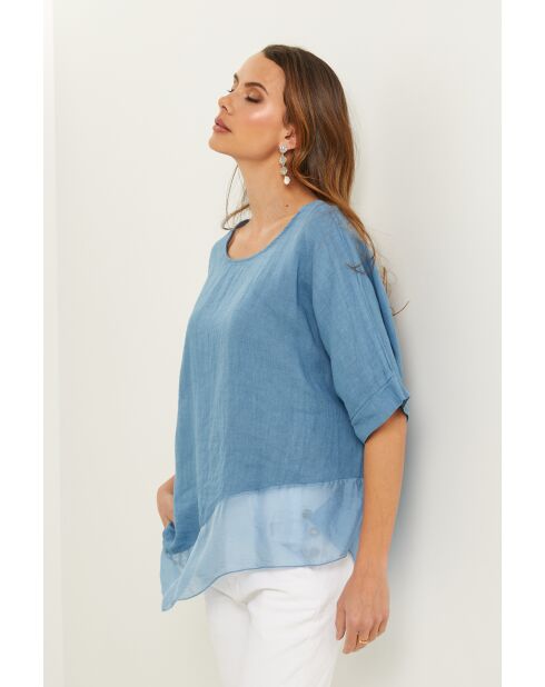 Bodiz indigo linnen top