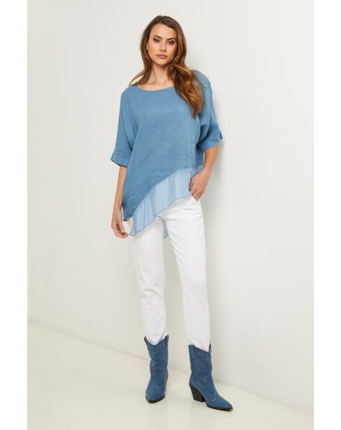 Bodiz indigo linnen top