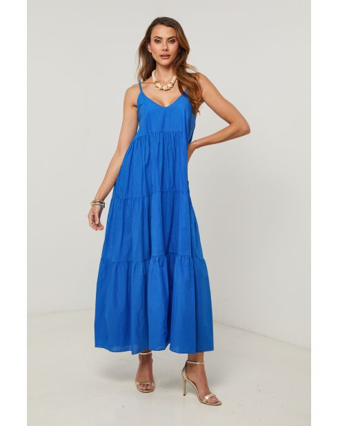 Koningsblauwe jurk van Bix katoen