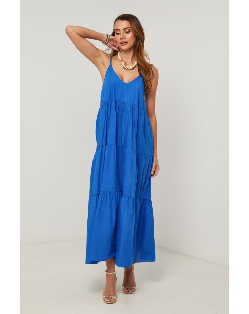 Koningsblauwe jurk van Bix katoen