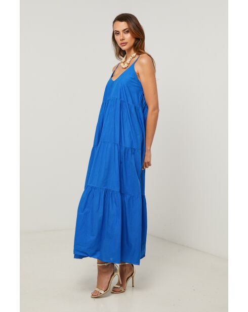 Koningsblauwe jurk van Bix katoen