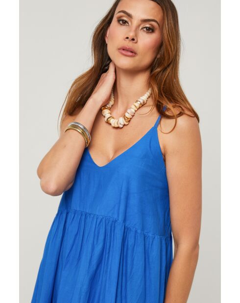 Koningsblauwe jurk van Bix katoen