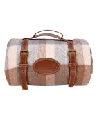 Manta de picnic marrón y beige