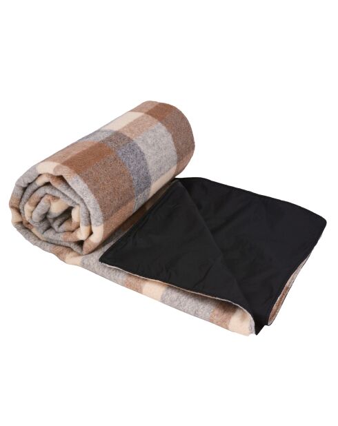 Manta de picnic marrón y beige