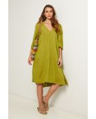 Olivgrünes Leinenkleid Madone