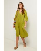 Olivgrünes Leinenkleid Madone