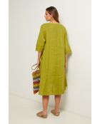 Olivgrünes Leinenkleid Madone