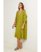 Olivgrünes Leinenkleid Madone