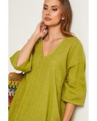 Olivgrünes Leinenkleid Madone