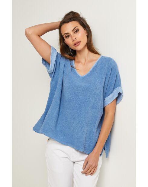 Top Indigo Gallieni in lino