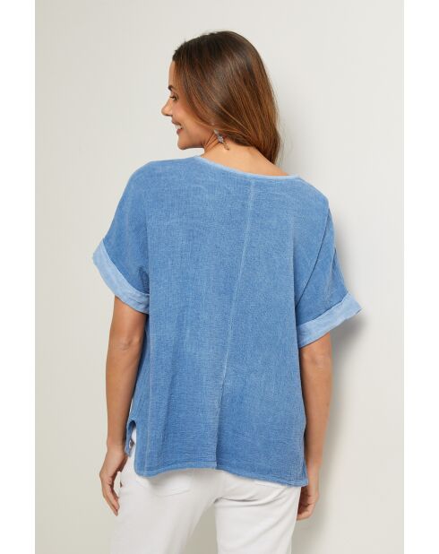 Top Indigo Gallieni in lino