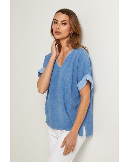 Top Indigo Gallieni in lino