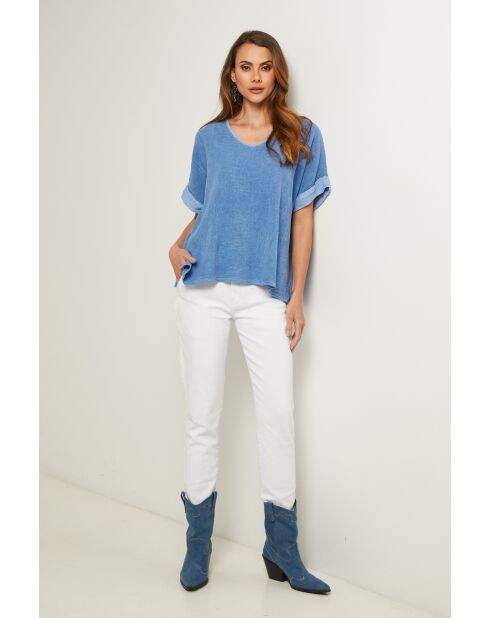 Top Indigo Gallieni in lino