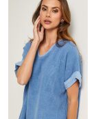 Top Indigo Gallieni in lino