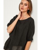 Bodiz zwarte linnen top