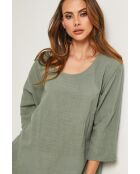 Top Baronne in cotone kaki