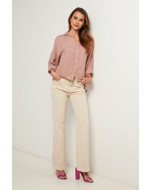 Iloine puderrosa Leinenhemd