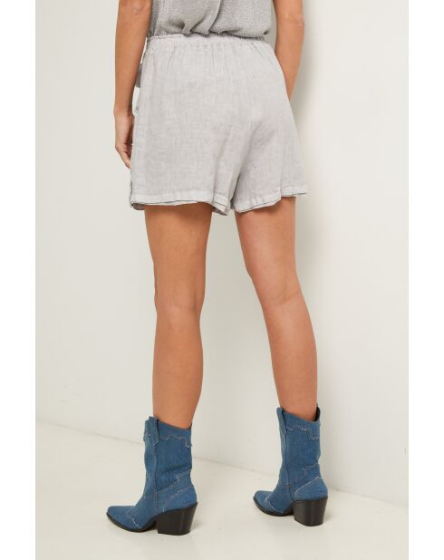 Pantaloncini Gordon in lino grigio