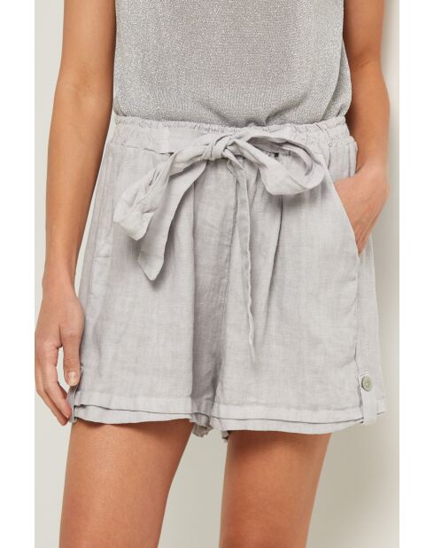 Pantaloncini Gordon in lino grigio