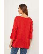 Rode katoenen top Baronne