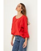 Rode katoenen top Baronne