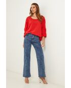 Rode katoenen top Baronne