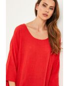 Rode katoenen top Baronne