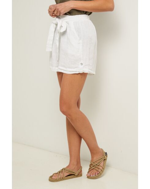 Shorts Gordon in lino bianco