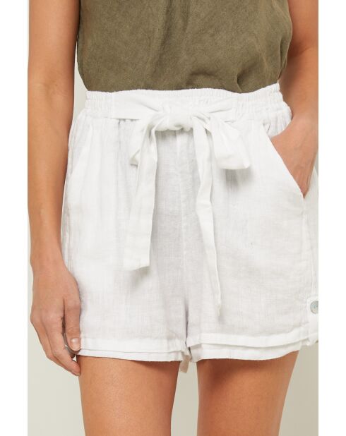 Shorts Gordon in lino bianco