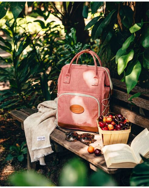 Sac à dos escapade 2 personnes rose